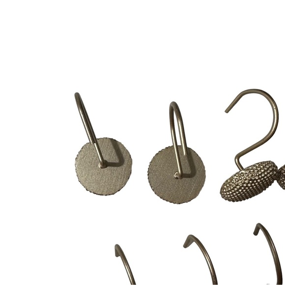 Lot of 12 Champagne 1.75” Metal Circle Dotted Shower Curtain 1.25” Hooks - Picture 6 of 8